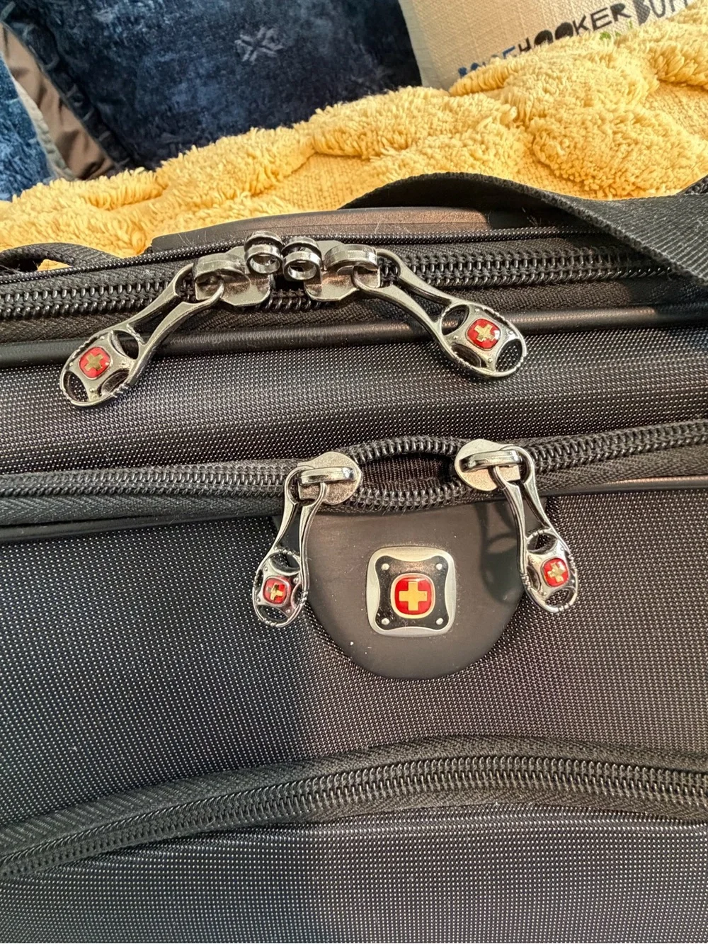SwissGear Black and Red Laptop Briefcase with Shoulder Strap